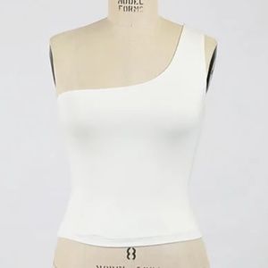 NWT TERRY TOP ONE SHOULDER FREE PEOPLE STYLE